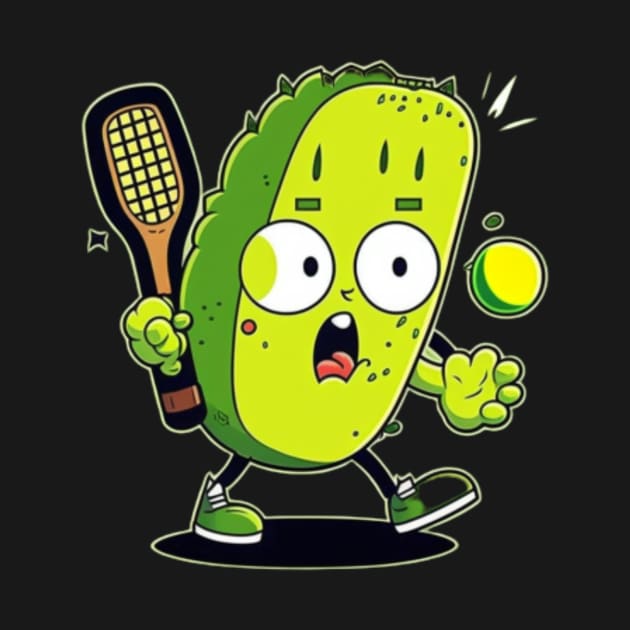 Pickle Playing Pickleball - Funny Pickleball Paddleball by IYearDesign