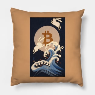 Bitcoin Moon Rabbits / Otsukimi Japanese art Pillow