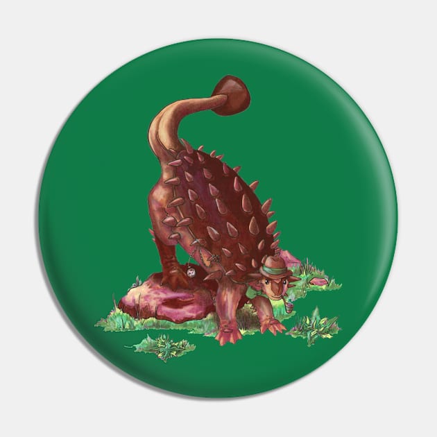 Dapper Ankylosaurus Pin by FishWithATopHat