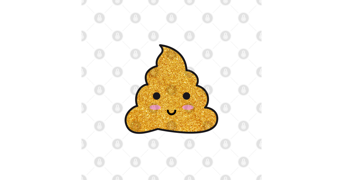 Gold glitter poop emoji Poop TShirt TeePublic