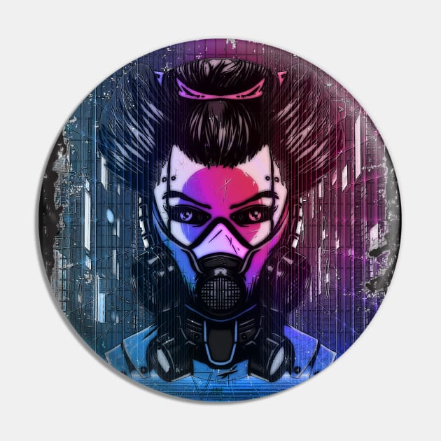 Cyber-Geisha Pin by Impulse Graphics