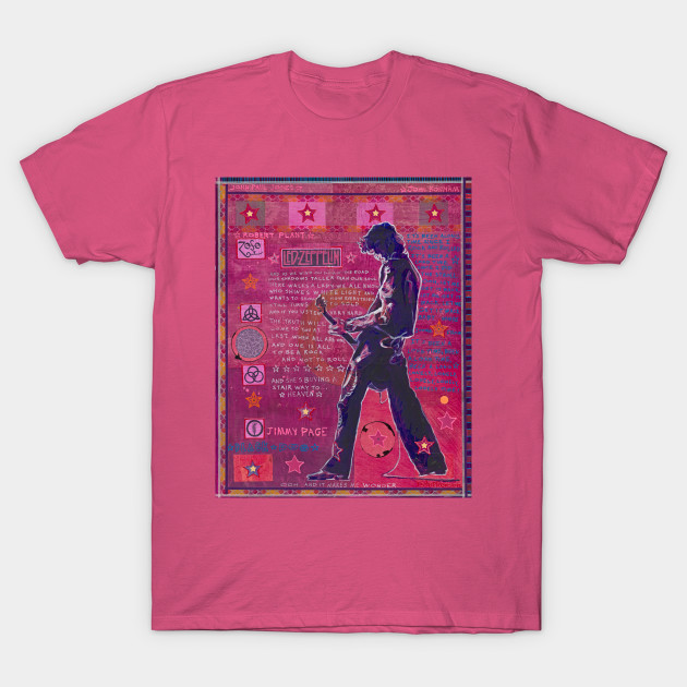 Discover Rock and Roll in Pink - Electric Guitar Player - T-Shirt