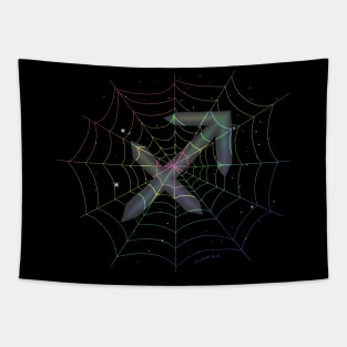 Rainbow Spiderweb Sagittarius Tapestry