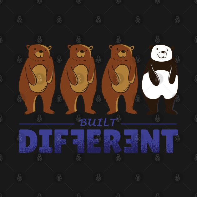 Built different, Funny panda bear cute graphic, Introvert anti-social unique cartoon, Men Women by Luxera Wear