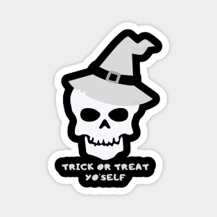 Trick or Treat Yourself – Funny Hat Skull Magnet