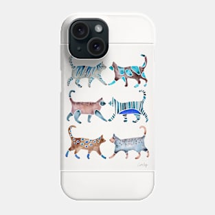 Blue Brown Cat Collection Phone Case