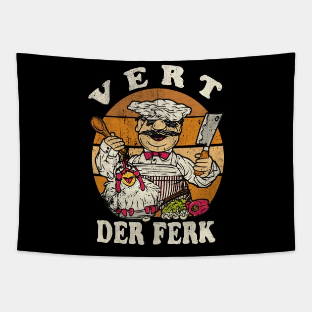 Vert Der Ferk // Swedish Chef // Vintage Cartoon Tapestry by Kiranamaraya