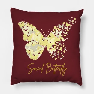 Social Butterfly Personality v3 Pillow