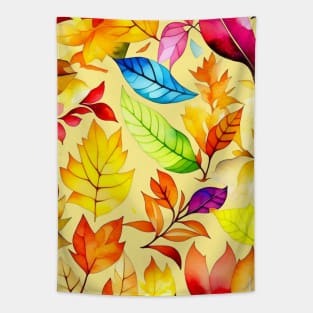 Watercolor Autumn Leaves pattern Tapestry