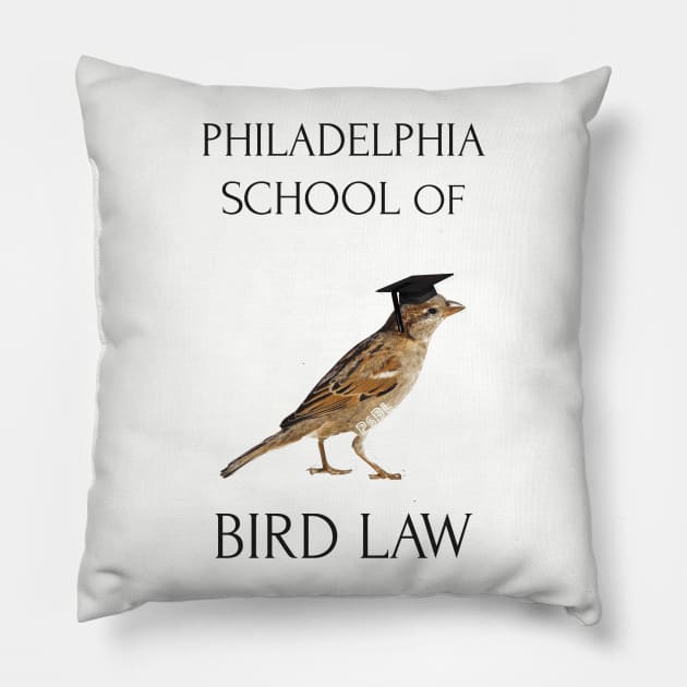 Philadelphia School of Bird Law Pillow by edgarcat