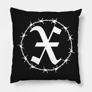 X Cross Saint Andrew Barbed Wire Gothic Pillow