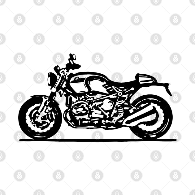 R Nine T Cafe Racer Sketch Art by DemangDesign