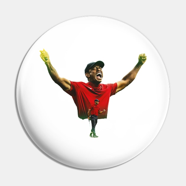 TIGER WOODS RED CELEBRATION Pin by LuckYA