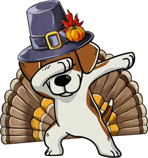 Thanksgiving T shirt for Boys Men Dabbing Beagle Turkey Magnet