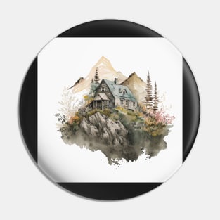 Mountain Cabin Ornamental Pin