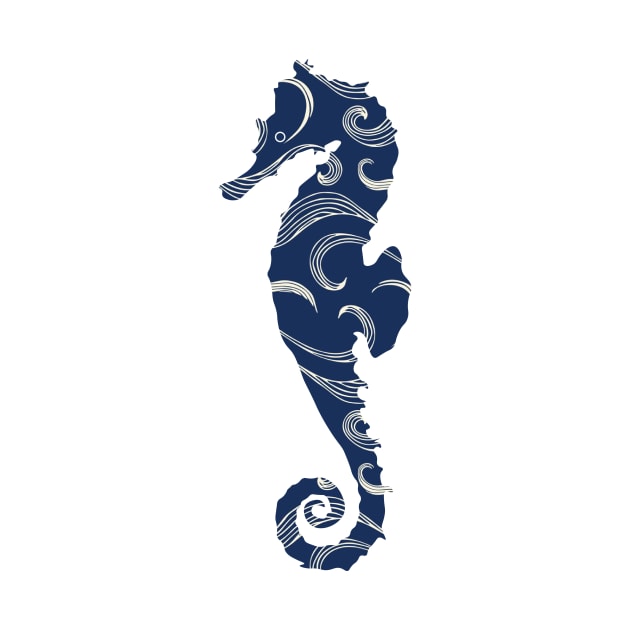 Navy seahorse by AquaMockingbird