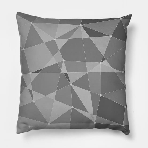 Abstract random geometric pattern grey Pillow by Russell102