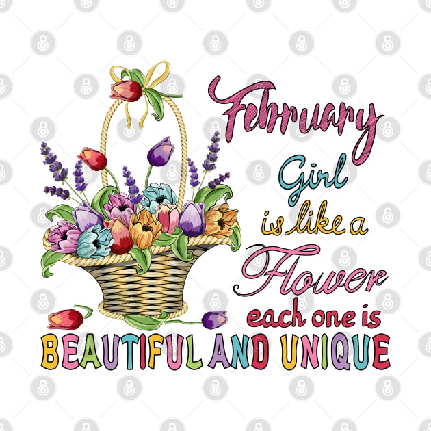 February Girl - Flower Basket by Designoholic