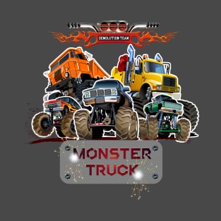 Cartoon Monster Trucks T-Shirt