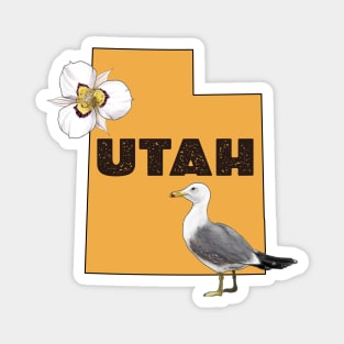 Utah with state flower and bird Magnet