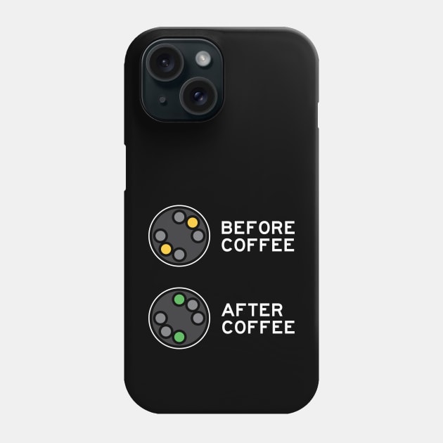 Railfan Railroad Signals Before Coffee After Coffee Phone Case by Huhnerdieb Apparel