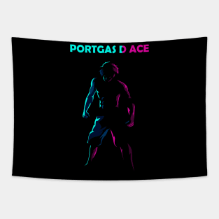 Portgas D Ace line art Tapestry