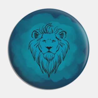 Blue lion head Pin