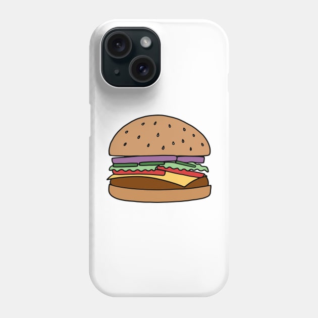 Hamburger Illustration Phone Case by murialbezanson