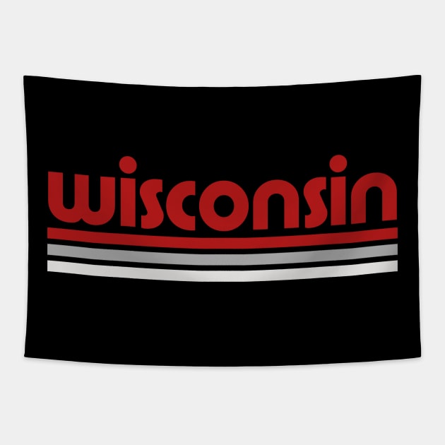 Retro Wisconsin Stripes Tapestry by Now Boarding