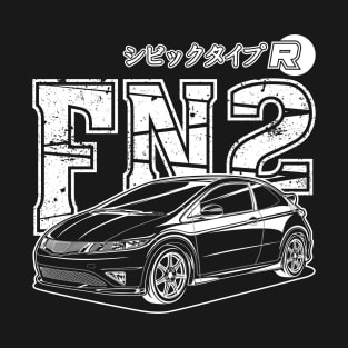 Civic Type R FN2 - White Print T-Shirt