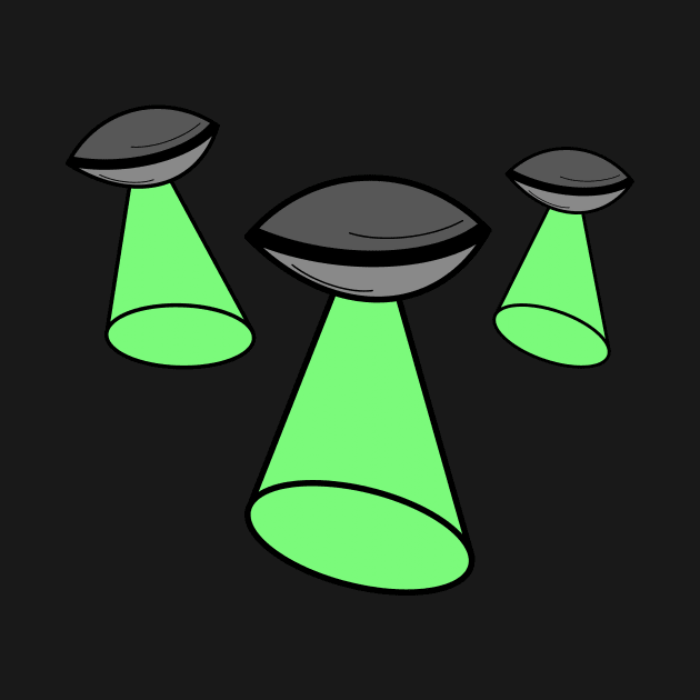 Three UFOs beaming around by Artemis Garments