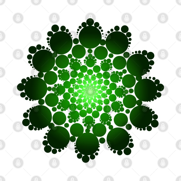 green dotted mandala by DARNA