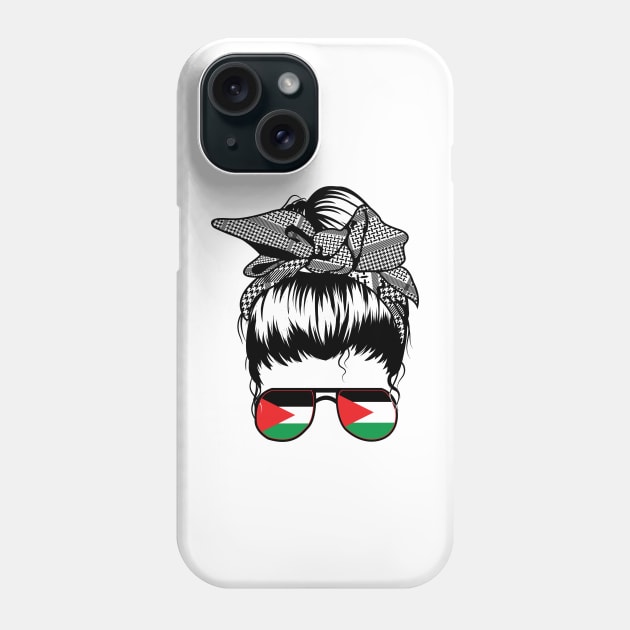 Palestine messy bun Phone Case by MZeeDesigns