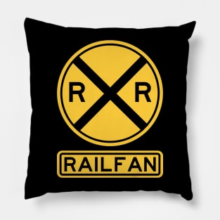 Railroad Crossing Sign Railfan Pillow