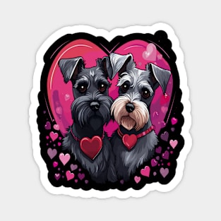 Miniature Schnauzer Couple Valentine Magnet