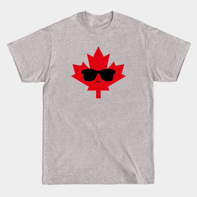 Disover Cool Canada Day Maple Leaf with Sunglasses (Red) - Canada Day - T-Shirt