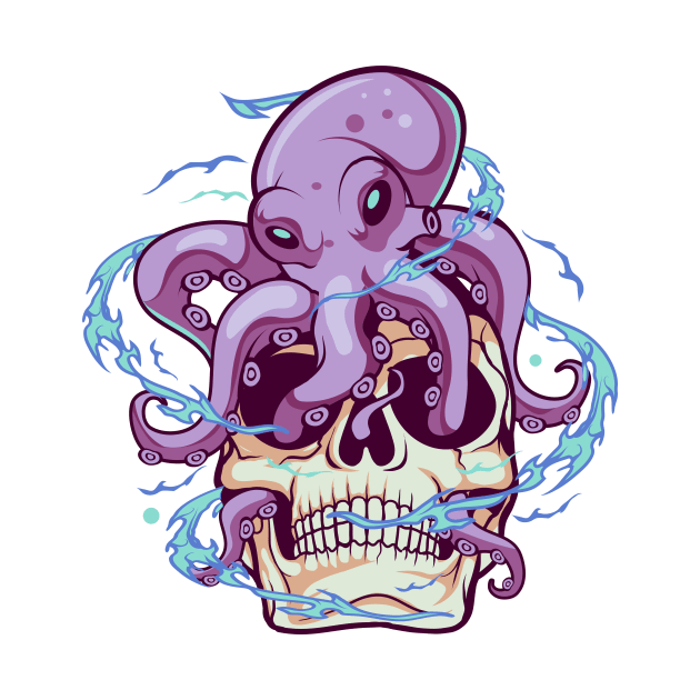 Skull with Octopus by DionArts