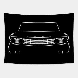 Ford Fairlane 1964 classic car outline graphic (white) Tapestry