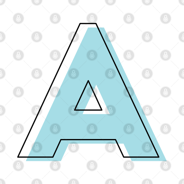 minimalist letter a pale blue alphabet mug teepublic uk