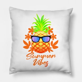Summer Vibes Cool Tropical Pineapple Pillow
