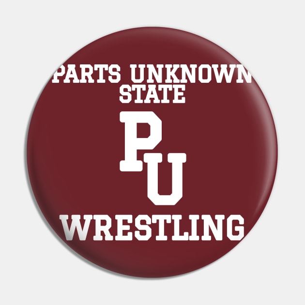 Parts Unknown State Wrestling Pin by Rusty Wrestling Shirts
