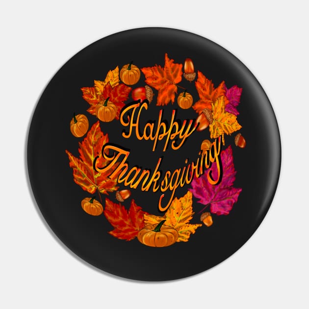 Happy thanksgiving wreathAutumn thanksgiving acorn, pumpkin, maple leaf decorations for  Fall Autumn leaves sticker pack pattern Pin by Artonmytee