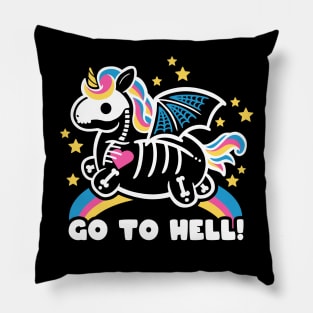 Skeleton unicorn Pillow