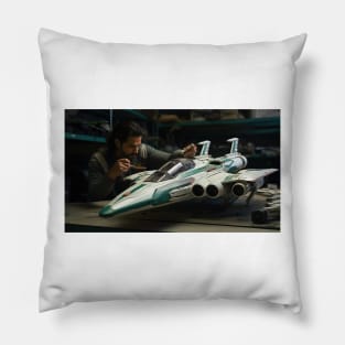 Virtual Model Spacecraft Construction Studio 14 Pillow