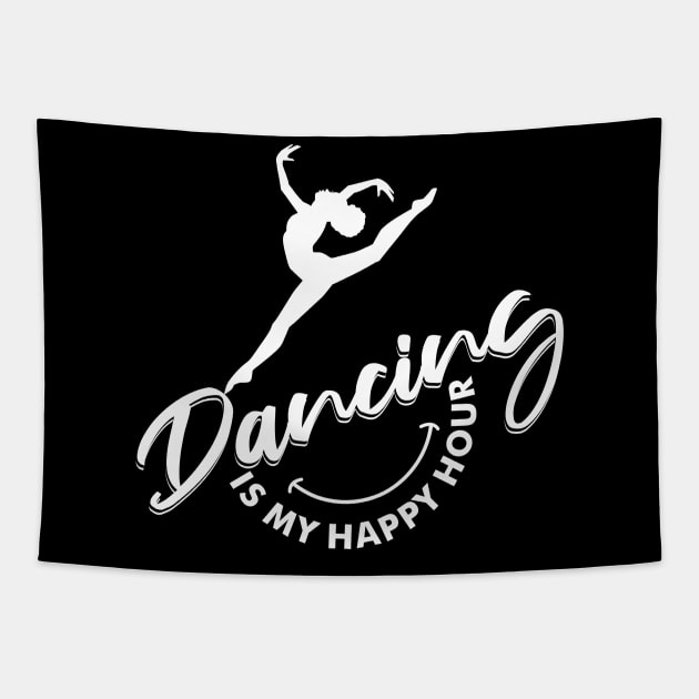 Black Ballerina Happy Hour Dancing Shirt Tapestry by Melanificent1