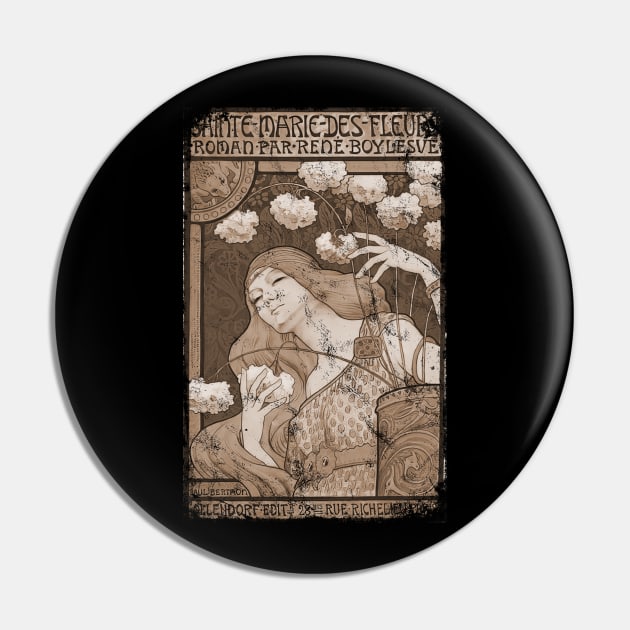 Art Nouveau - Paul Berthon Alphonse Mucha Vintage Fantasy Pin by AltrusianGrace