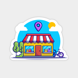 Shop Building Cartoon Magnet