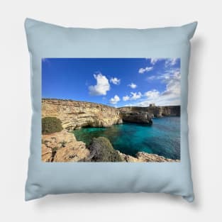 Blue Lagoon, Comino, Malta Pillow