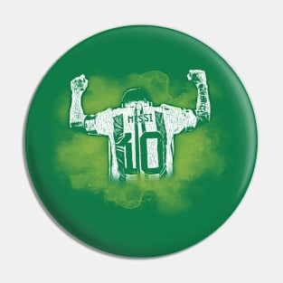 messi watercolor green Pin