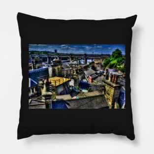 Quayside Rooftops At Newcastle Upon Tyne Pillow